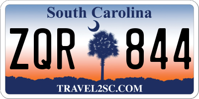 SC license plate ZQR844