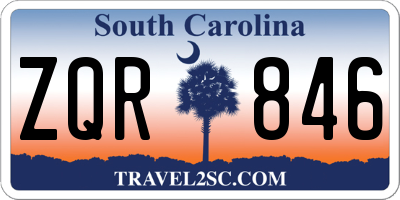 SC license plate ZQR846