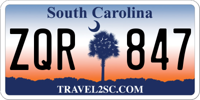 SC license plate ZQR847
