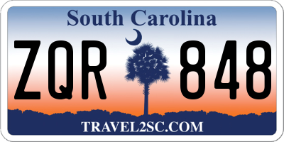 SC license plate ZQR848