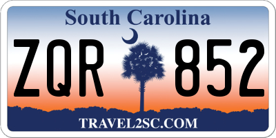 SC license plate ZQR852
