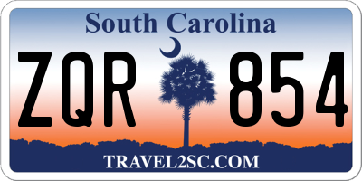 SC license plate ZQR854