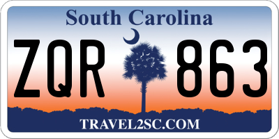 SC license plate ZQR863