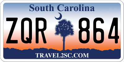 SC license plate ZQR864