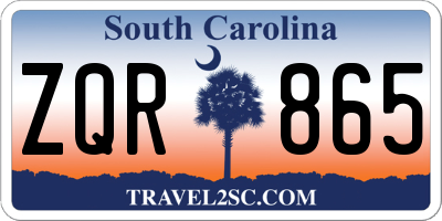 SC license plate ZQR865