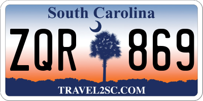 SC license plate ZQR869