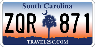 SC license plate ZQR871