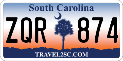SC license plate ZQR874
