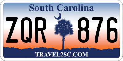 SC license plate ZQR876