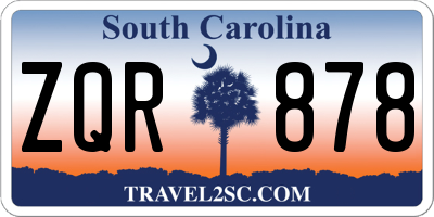 SC license plate ZQR878