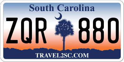 SC license plate ZQR880