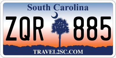 SC license plate ZQR885