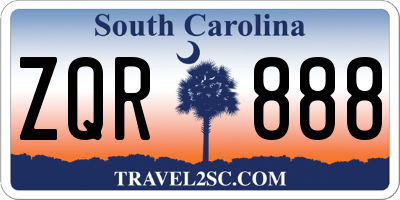 SC license plate ZQR888