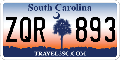 SC license plate ZQR893