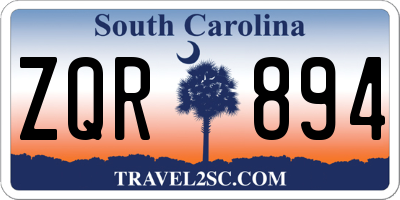 SC license plate ZQR894