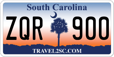 SC license plate ZQR900