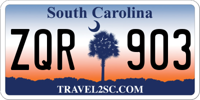 SC license plate ZQR903