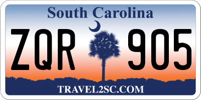 SC license plate ZQR905