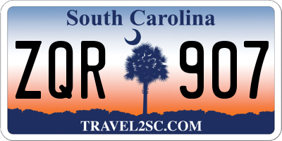 SC license plate ZQR907