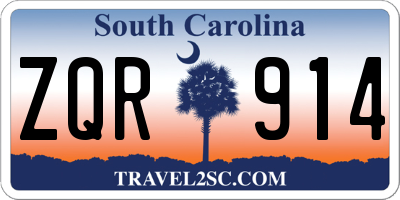 SC license plate ZQR914