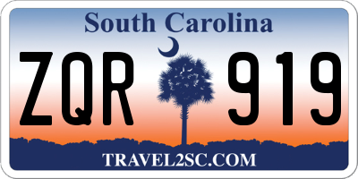 SC license plate ZQR919