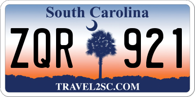 SC license plate ZQR921