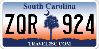 SC license plate ZQR924