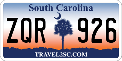 SC license plate ZQR926
