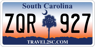SC license plate ZQR927