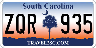 SC license plate ZQR935