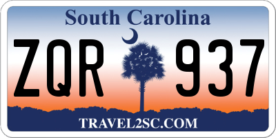 SC license plate ZQR937