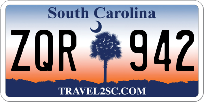 SC license plate ZQR942