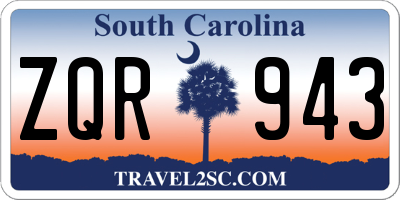 SC license plate ZQR943