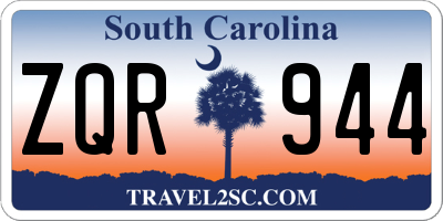 SC license plate ZQR944
