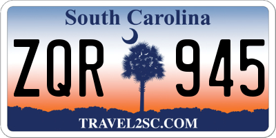 SC license plate ZQR945