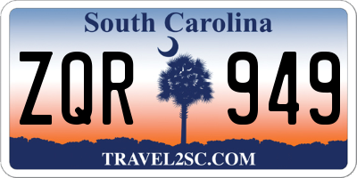 SC license plate ZQR949