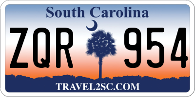 SC license plate ZQR954