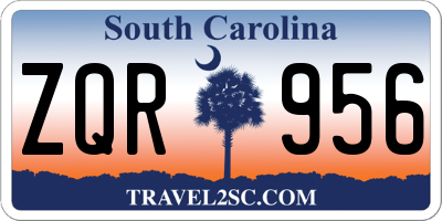 SC license plate ZQR956