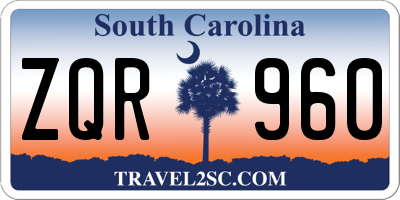 SC license plate ZQR960