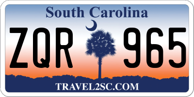 SC license plate ZQR965