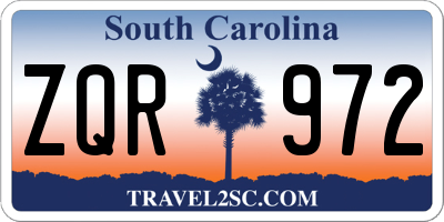 SC license plate ZQR972