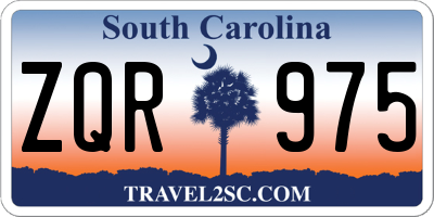 SC license plate ZQR975