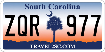 SC license plate ZQR977