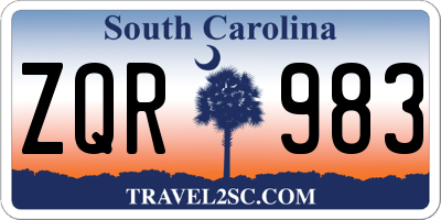 SC license plate ZQR983