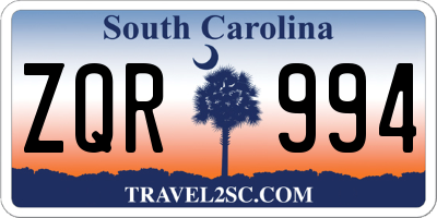 SC license plate ZQR994