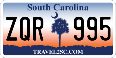 SC license plate ZQR995