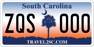 SC license plate ZQS000
