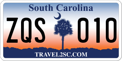 SC license plate ZQS010