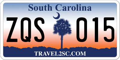 SC license plate ZQS015