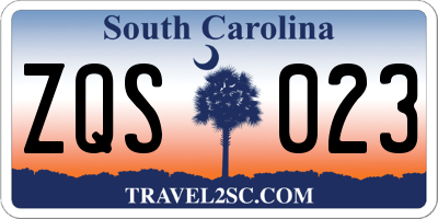 SC license plate ZQS023